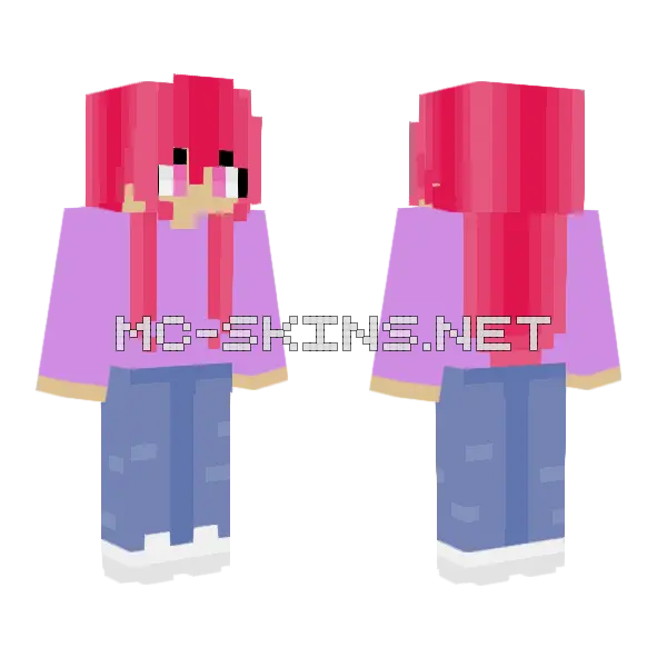 Pretty Pink Girl Minecraft skin, front and back