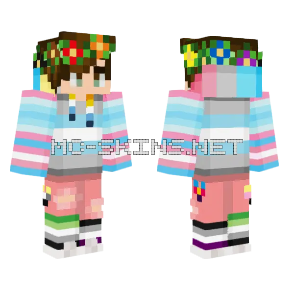 Pride 2025 Hoodie Minecraft skin, front and back