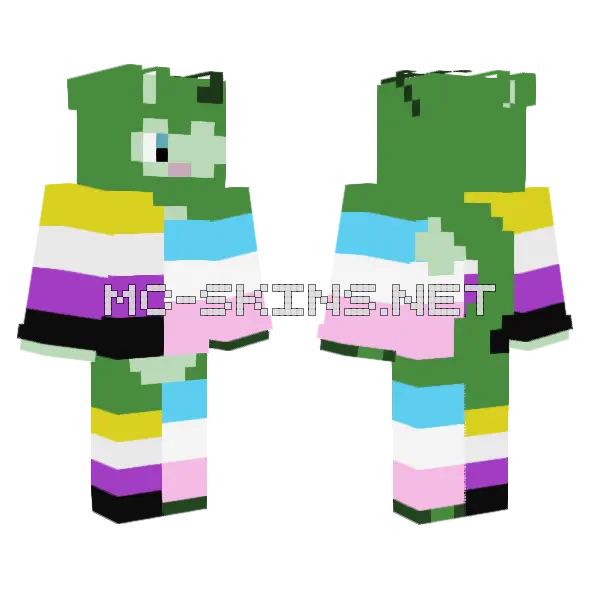 Pride Cookie Minecraft skin, front and back
