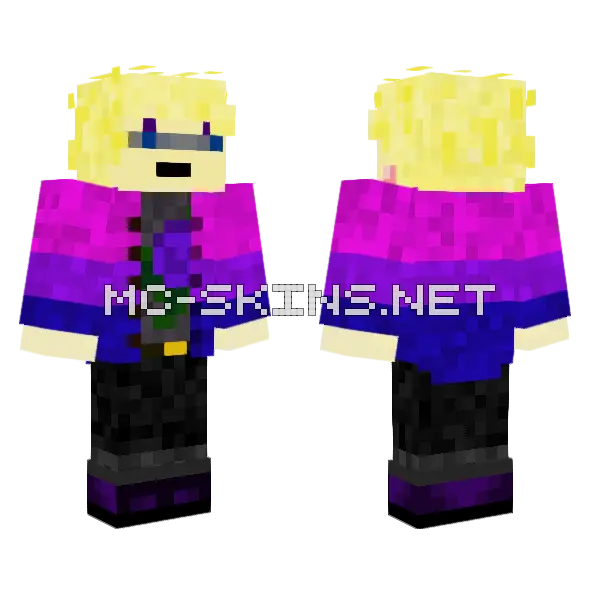 Pride Non Endarian Minecraft skin, front and back