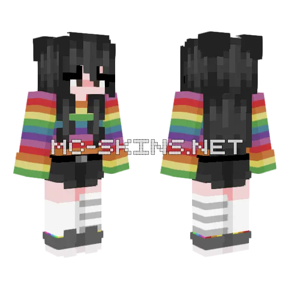 Pride Rainbow Skin Minecraft skin, front and back