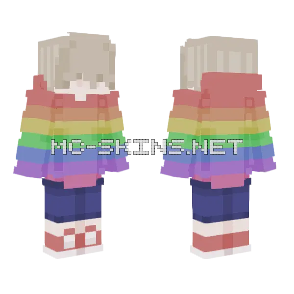 Pride Rainbow Skin Minecraft skin, front and back