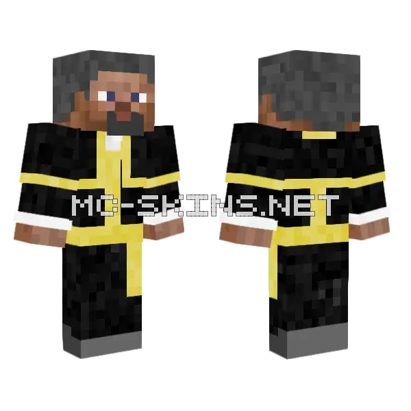 Priest Steve Minecraft skin, front and back