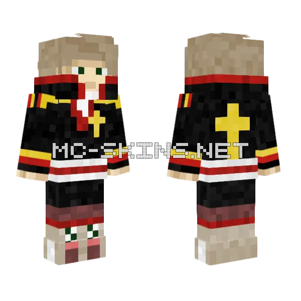 Priest With Cross Minecraft skin, front and back