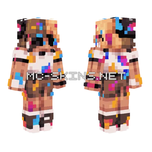 Primary Colors Minecraft skin, front and back