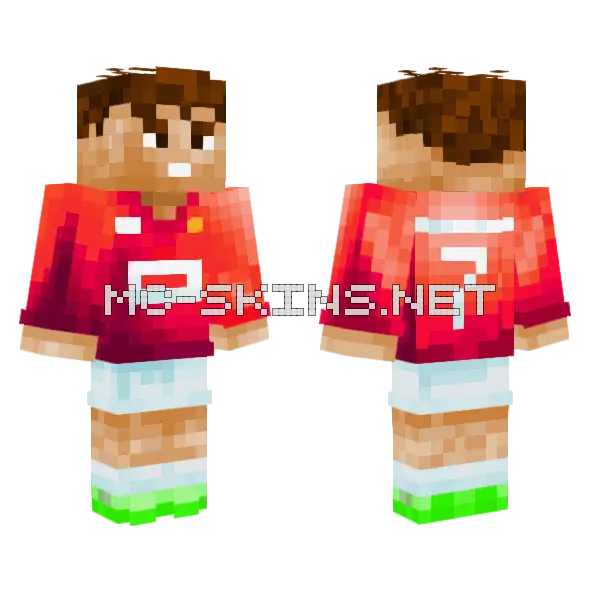 Prime Ronaldo Minecraft skin, front and back