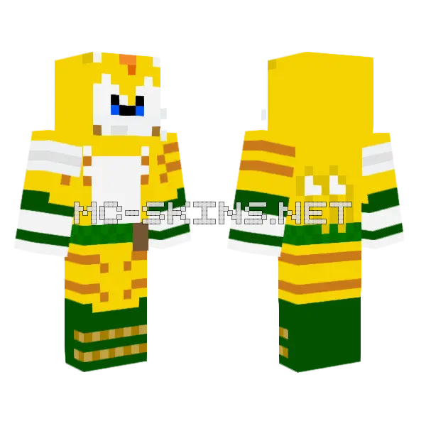 Prime Tails Minecraft skin, front and back
