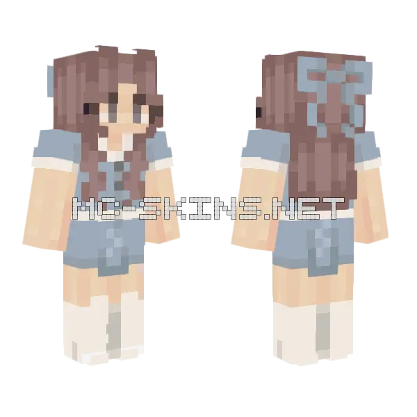 Primrose Blue Dress Minecraft skin, front and back