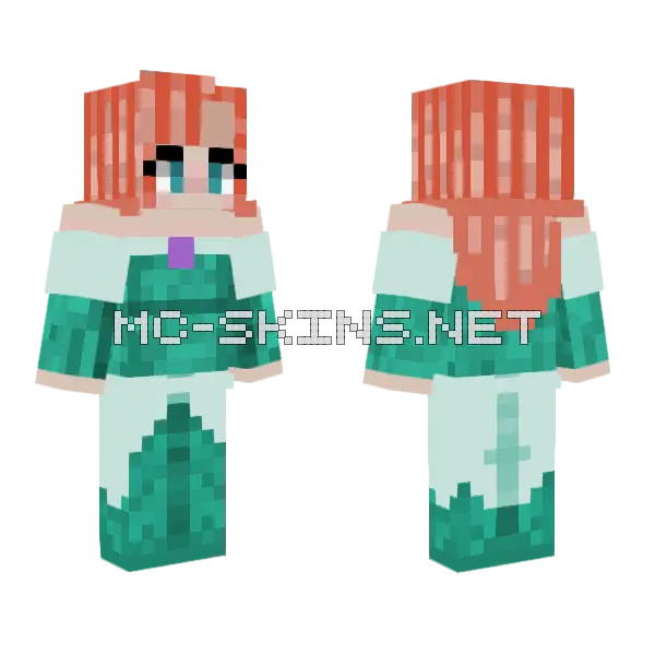 Princess Ariel Minecraft skin, front and back