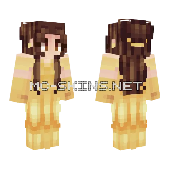 Princess Belle Minecraft skin, front and back