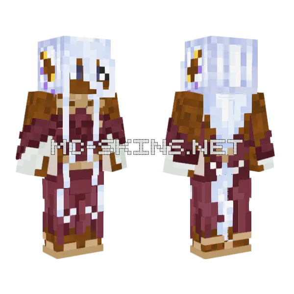 Princess Elf Minecraft skin, front and back