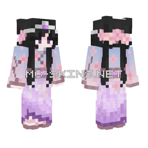 Princess Lavender Minecraft skin, front and back
