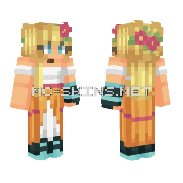 Princess Of Flora Minecraft skin, front and back