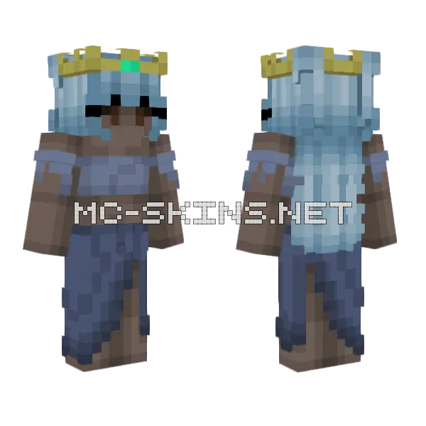 Princess of the Sea Rce Minecraft skin, front and back