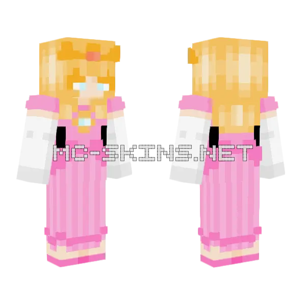 Princess Peach Minecraft skin, front and back