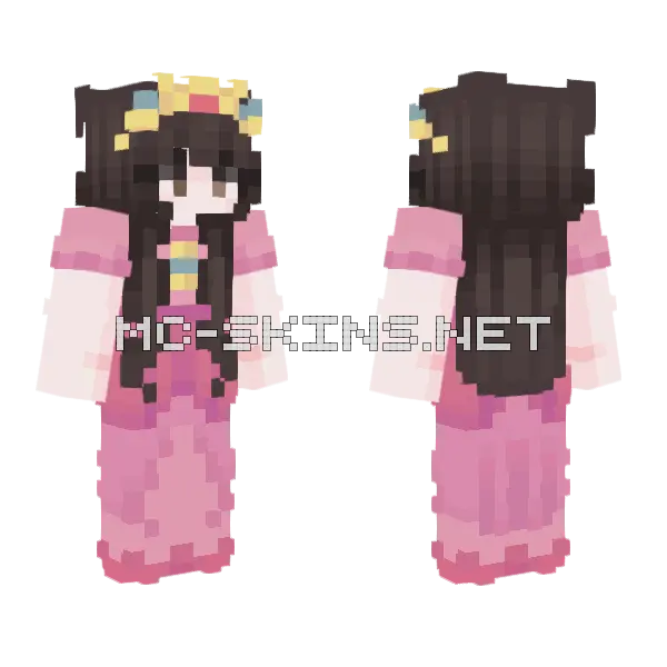 Princess Peach Skin Minecraft skin, front and back
