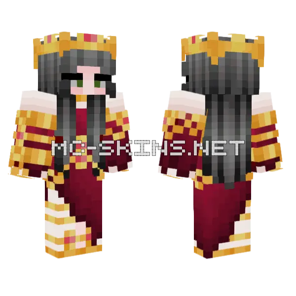 Princess Revamped Hair Bangs Minecraft skin, front and back