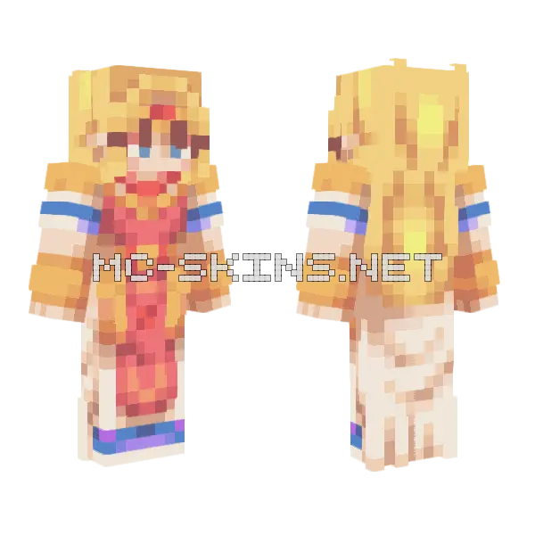 Princess Zelda Minecraft skin, front and back