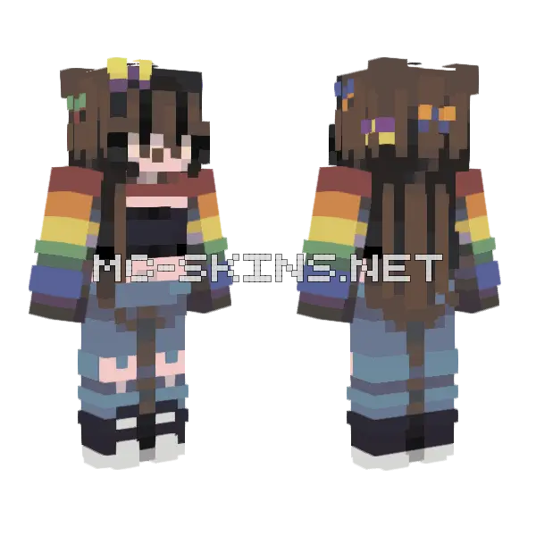 Prism Light Girl Minecraft skin, front and back
