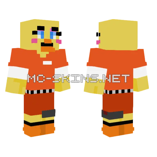 Prison Toy Chica Minecraft skin, front and back