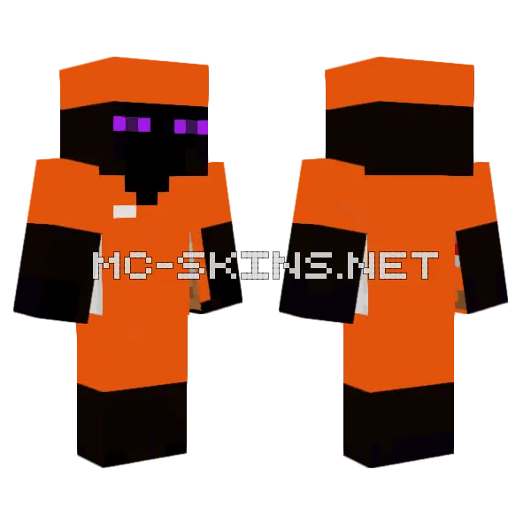 Prisoner Enderman Minecraft skin, front and back