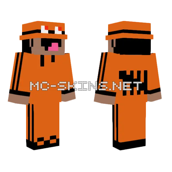 Prisonn Orange Jumpsuit Minecraft skin, front and back