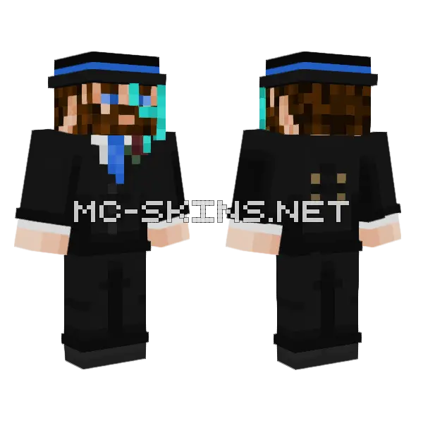 Proplayer In Suit Minecraft skin, front and back