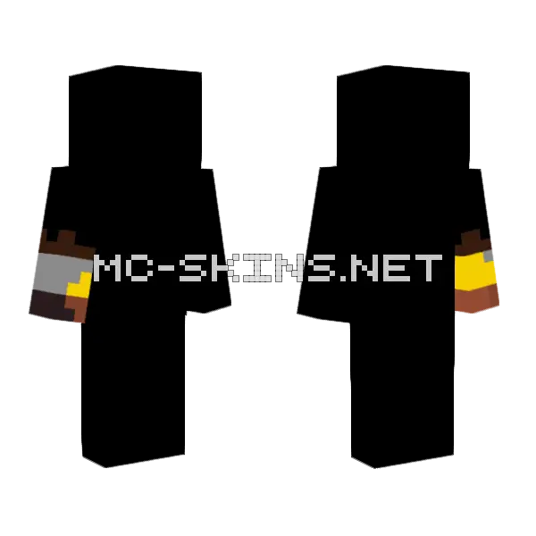 Prosthetic Hand Minecraft skin, front and back