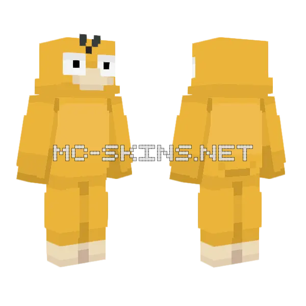 Psyduck Pokemon Minecraft skin, front and back