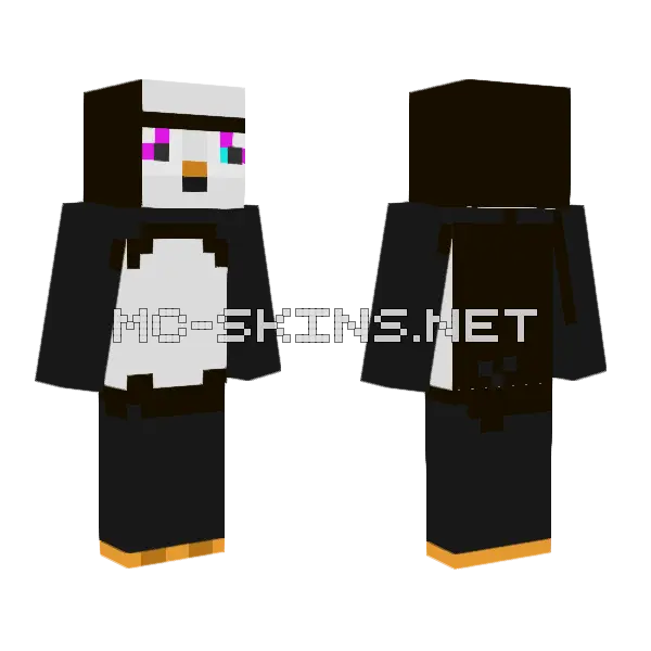 Puffin Minecraft skin, front and back