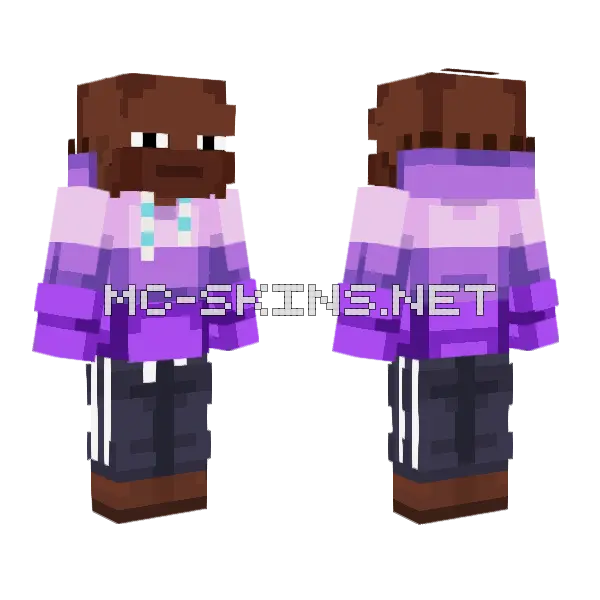 Puhbert3783 Purple Hoodie Minecraft skin, front and back