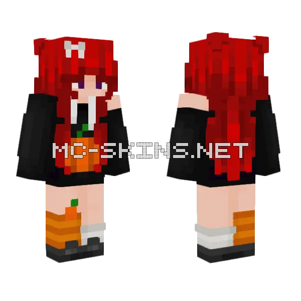 Pumpkin And Bones Minecraft skin, front and back