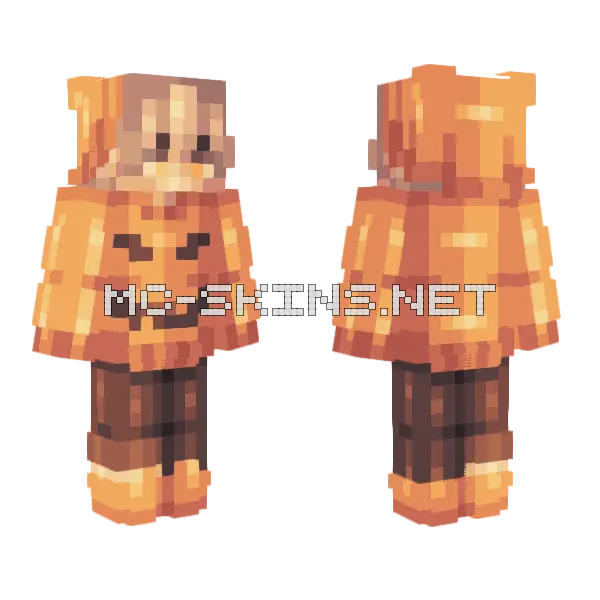 Pumpkin Male Minecraft skin, front and back