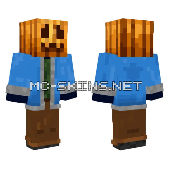 Pumpkin Man V2 Minecraft skin, front and back