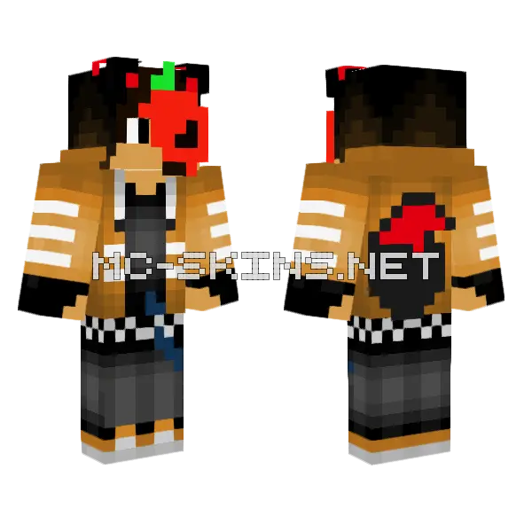 Pumpkin Mask Furry Minecraft skin, front and back