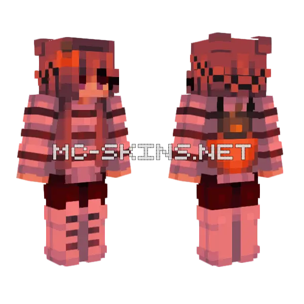 Pumpkin Picking Minecraft skin, front and back