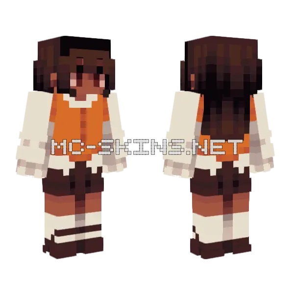 Pumpkin Pie Outfit Minecraft skin, front and back