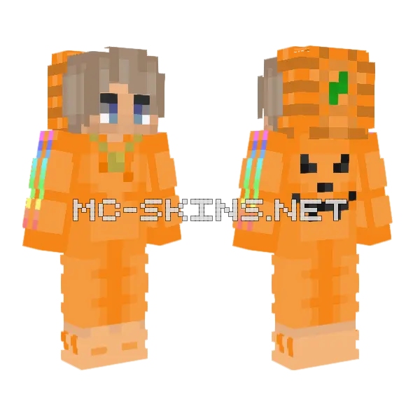 Pumpkin Punz Minecraft skin, front and back