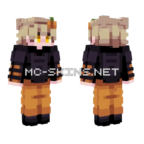 Pumpkin Twin Boy Minecraft skin, front and back
