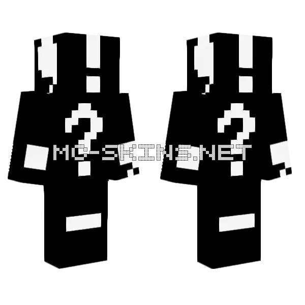 Punctuation Man Minecraft skin, front and back