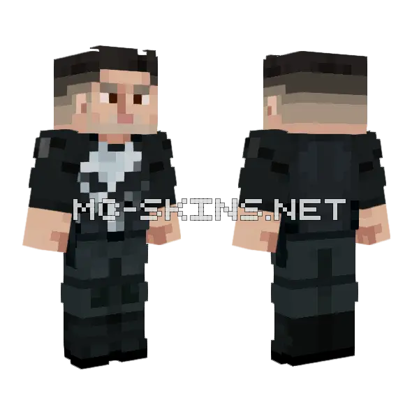 Punisher Frank Castle Daredevil Minecraft skin, front and back