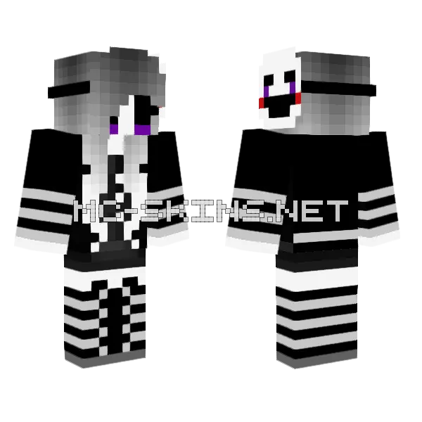 Puppet Masked Girl Minecraft skin, front and back