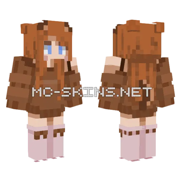 Puppy Girl Me Frfr Minecraft skin, front and back
