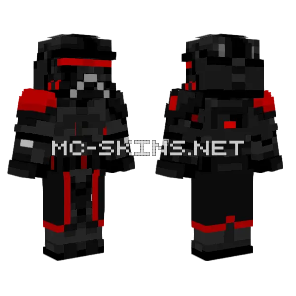 Purge Trooper With BARC Helmet Minecraft skin, front and back