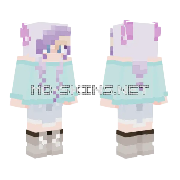 Purp Teal Skin Minecraft skin, front and back