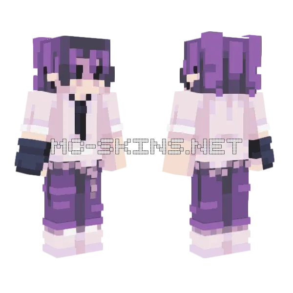Purpl Girl Minecraft skin, front and back