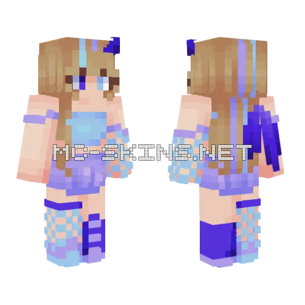 Purpl Te Girl Minecraft skin, front and back