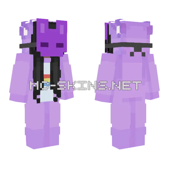 Purple 3 Minecraft skin, front and back