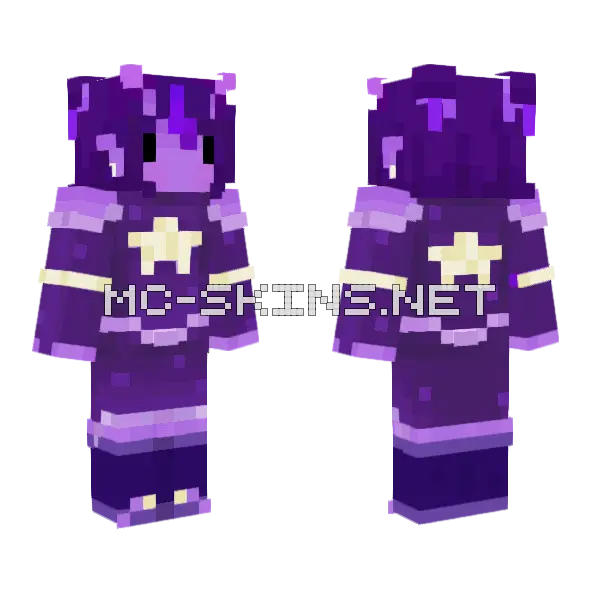 Purple Alien Reupload Minecraft skin, front and back