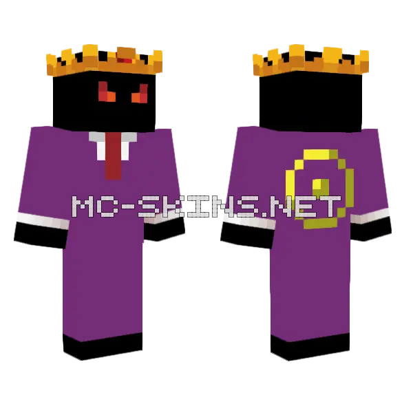 Purple Alligator Hat Minecraft skin, front and back